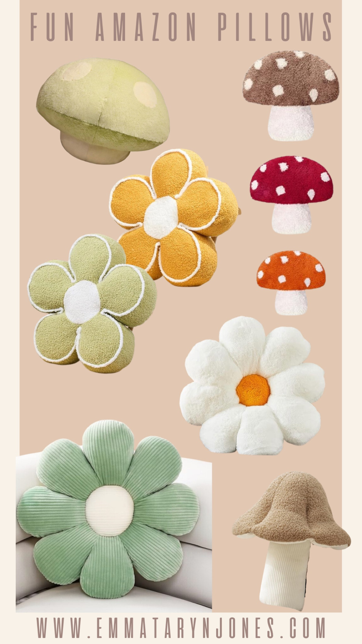 Flower and mushroom Amazon pillows 

#LTKfindsunder50 #LTKhome #LTKkids