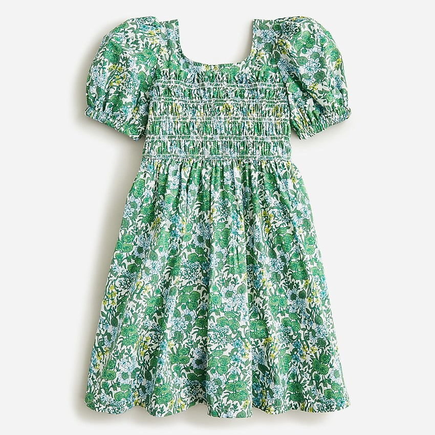 Girls' gathered cotton poplin dress in floral | J. Crew US