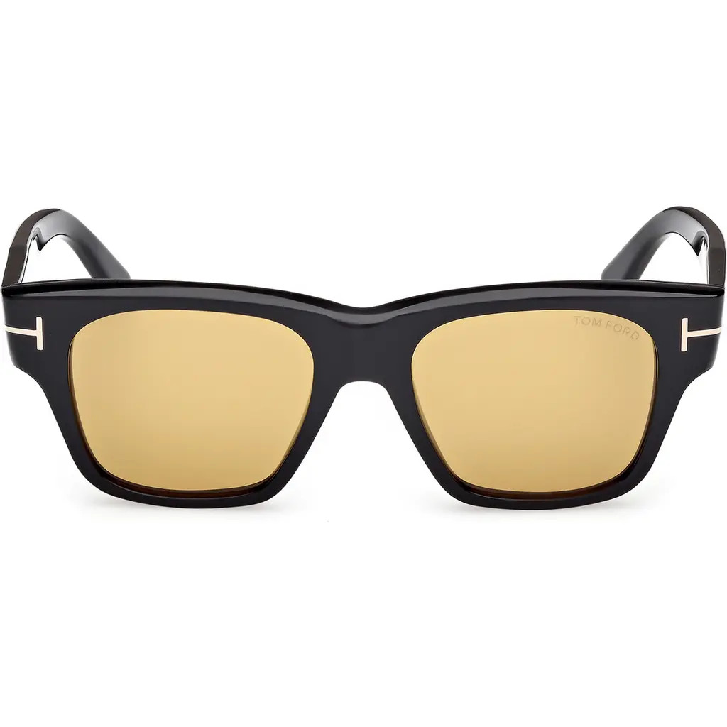 TOM FORD 53mm Square Sunglasses in Shiny Black Eco/vicuna at Nordstrom | Nordstrom