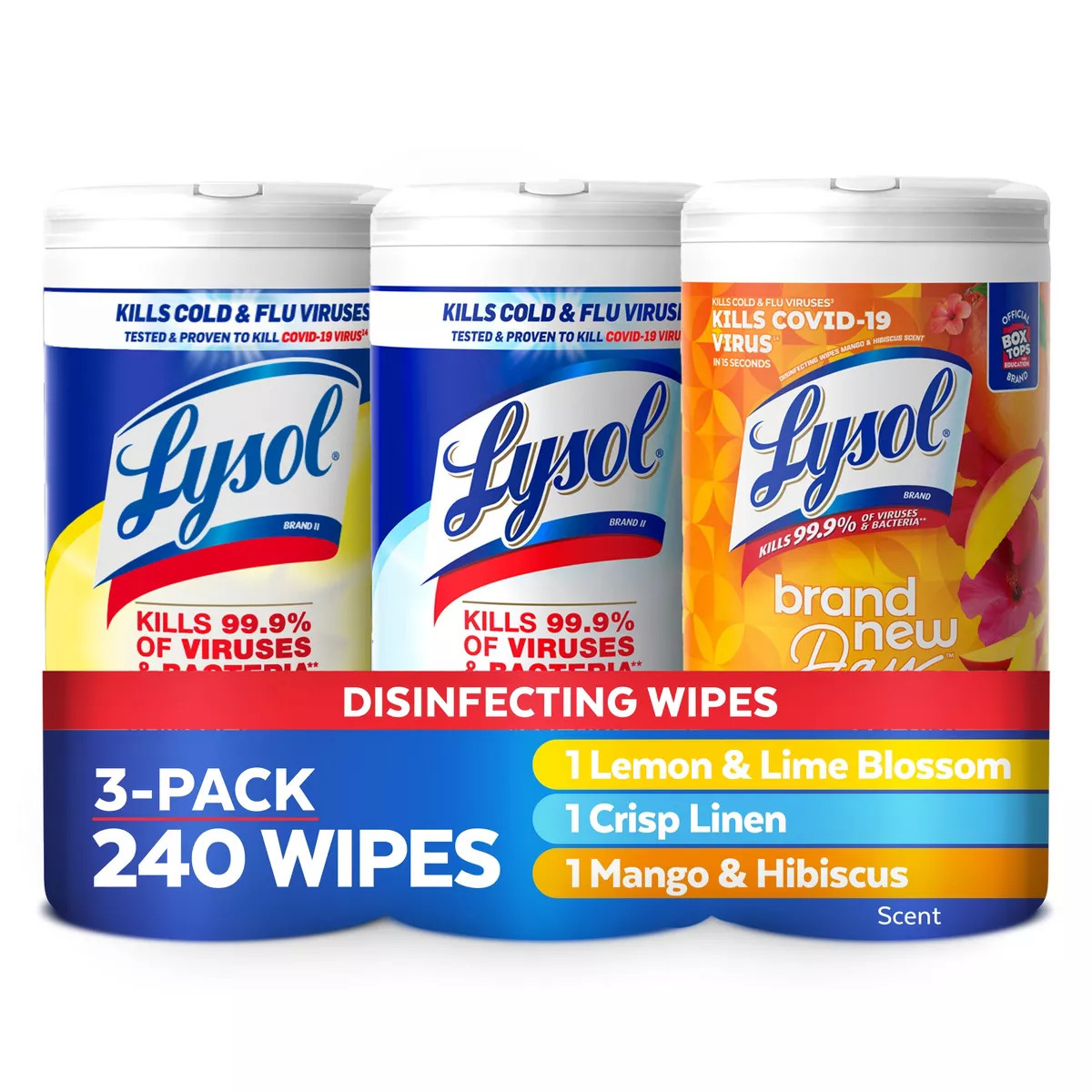 Lysol Disinfecting Wipes - Lemon/Crisp Linen/Mango and Hibiscus - 80ct | Target