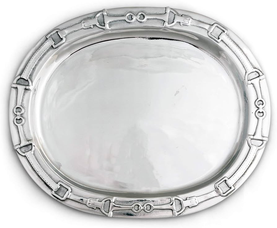 Arthur Court Designs Aluminum Equestrian Horse Bit Polo Style Oval Platter Food Serving Tray Tarn... | Amazon (US)