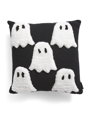 20x20 Rib Textured Decorative Pillow With Tufted Boos | Global Home | Marshalls | Marshalls