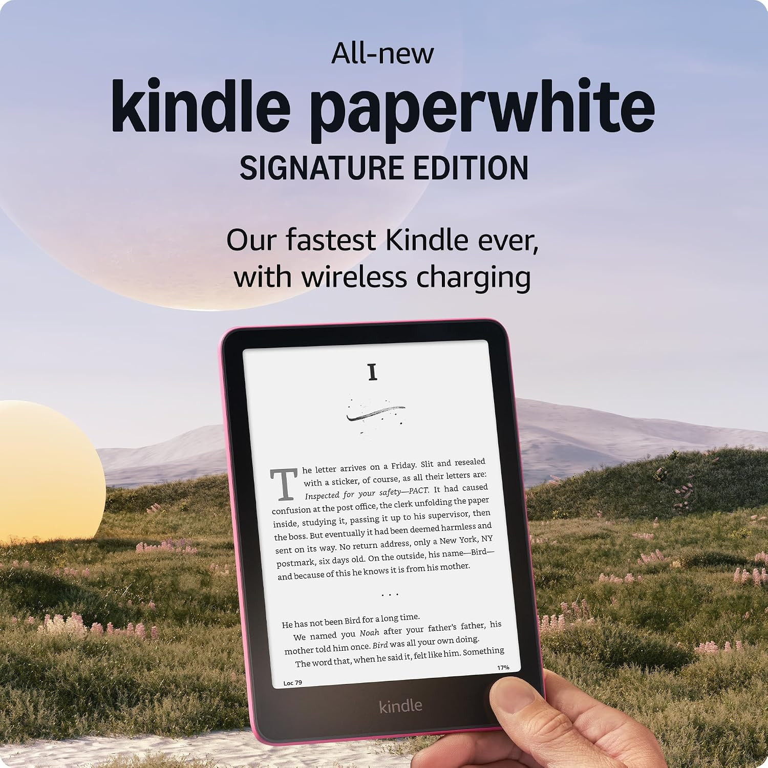 Kindle Paperwhite Signature Edition Essentials Bundle including All-new Kindle Paperwhite Signature Edition (32GB) - Raspberry, Plant-Based Leather Cover - Raspberry, and Wireless Charging Dock | Amazon (US)