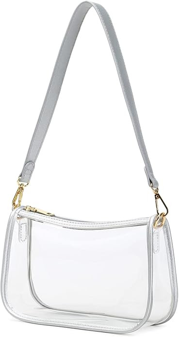 Clear Tote Bag Stadium Approved Clear Purse PVC Handbag Retro Classic Transparent Bag for Concert | Amazon (US)