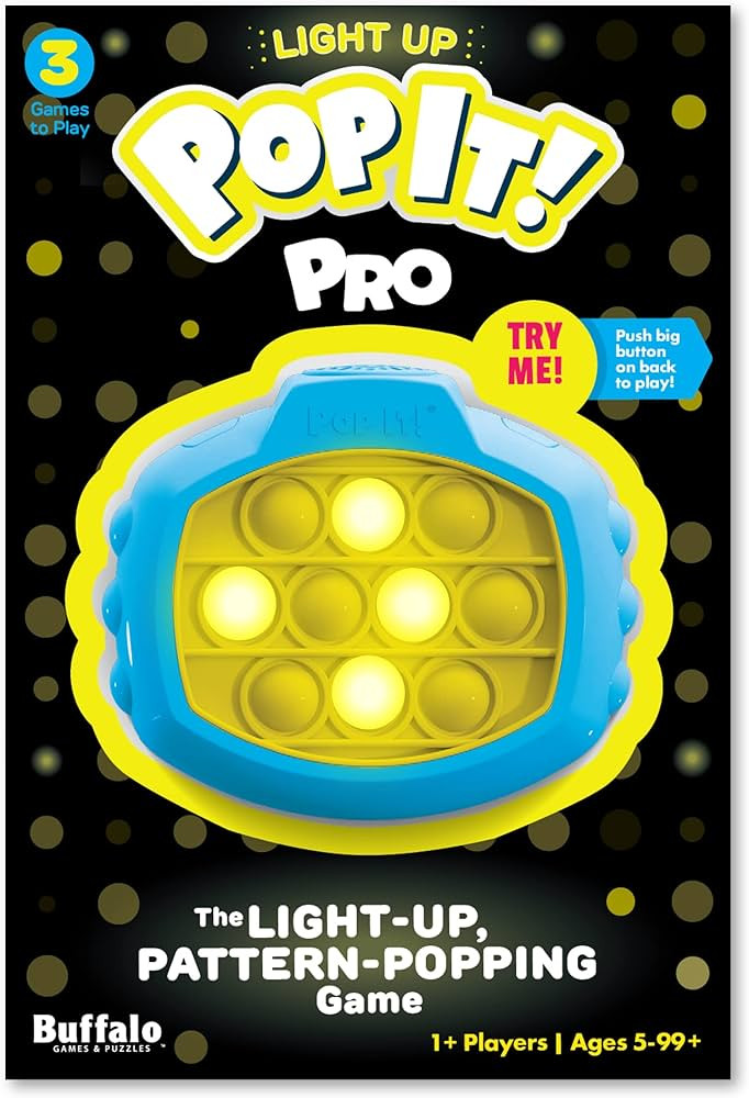Pop It! Pro - The Original Light Up, Pattern Popping, Pop It! Game from Buffalo Games,Blue and Ye... | Amazon (US)