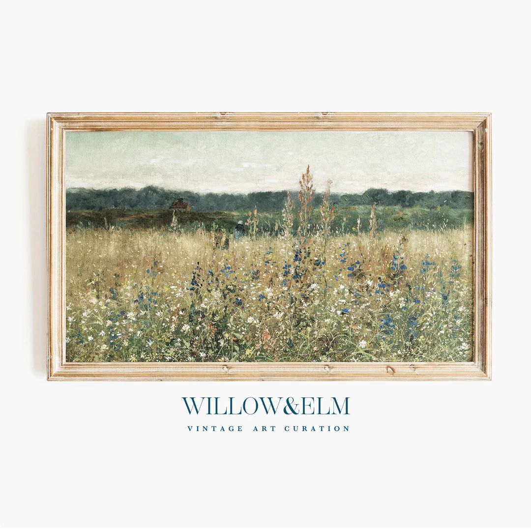 Samsung Frame TV Art Spring | Wildflower Field | Flower Meadow | Vintage Painting | Digital Downl... | Etsy (US)