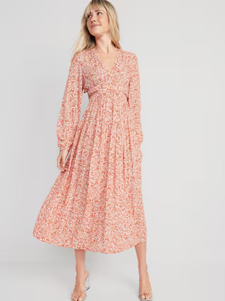 Waist-Defined Crepe Side-Cutout Maxi Dress for Women | Old Navy (US)