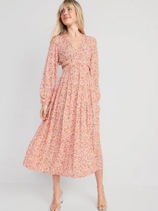 Waist-Defined Crepe Side-Cutout Maxi Dress for Women | Old Navy (US)