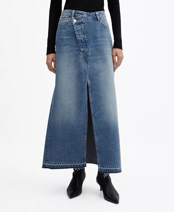 Women's Asymmetrical Denim Skirt | Macy's