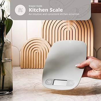 Greater Goods Gray Food Scale - Digital Display Shows Weight in Grams, Ounces, Milliliters, and P... | Amazon (US)