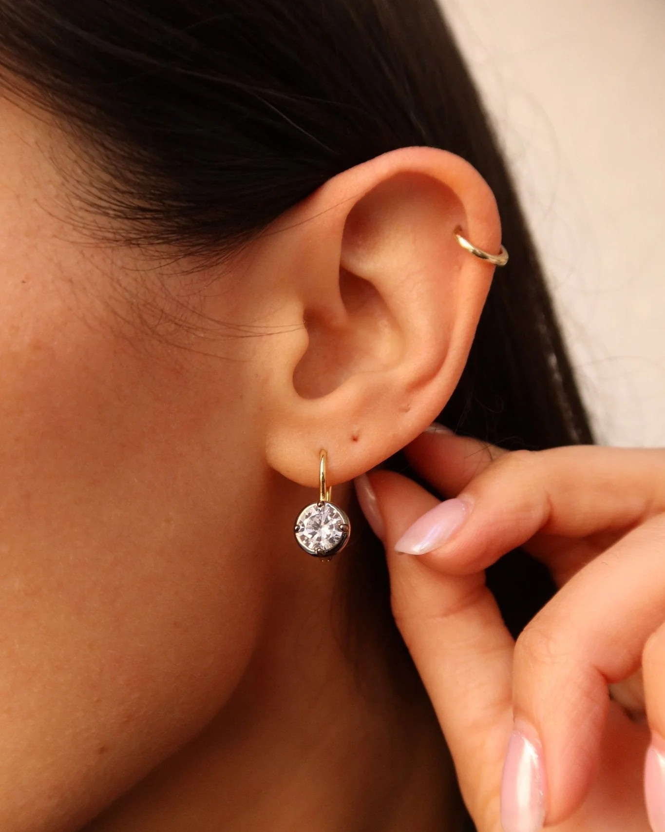 BLYTHE OXIDIZED RIM CZ HUGGIES | Cupcakes and Cashmere LLC