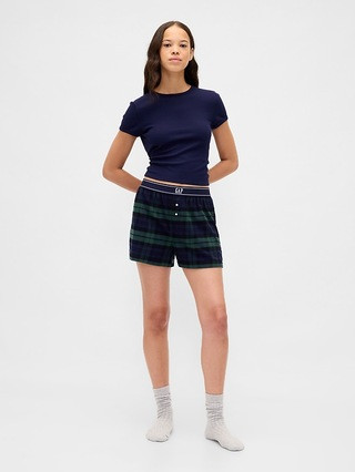 Logo Flannel Boxer Shorts | Gap (US)