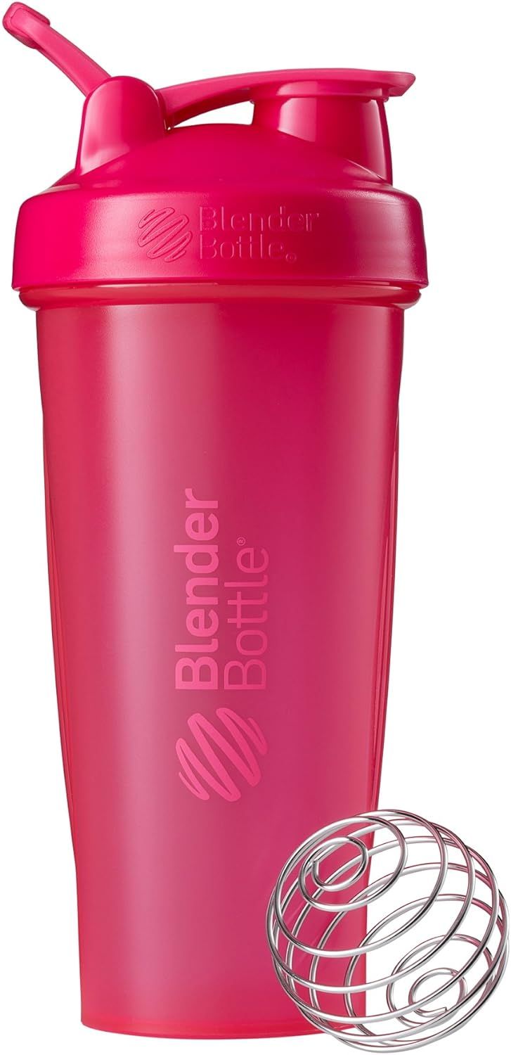 BlenderBottle Classic Shaker Bottle Perfect for Protein Shakes and Pre Workout, 28-Ounce, Pink | Amazon (US)