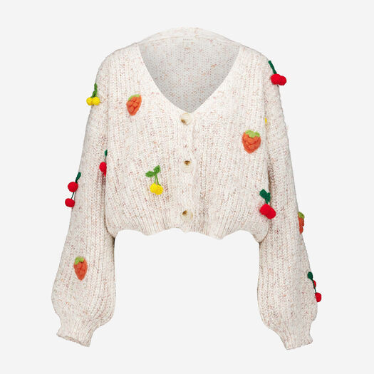 Beige Fruit Knit Cardigan | TK Maxx