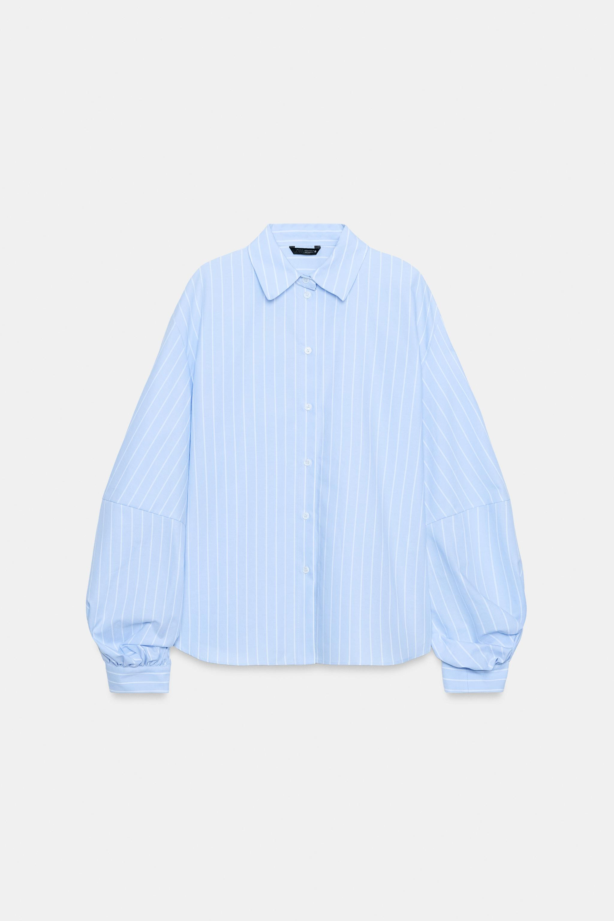 STRIPED PUFF SLEEVE SHIRT | Zara Canada