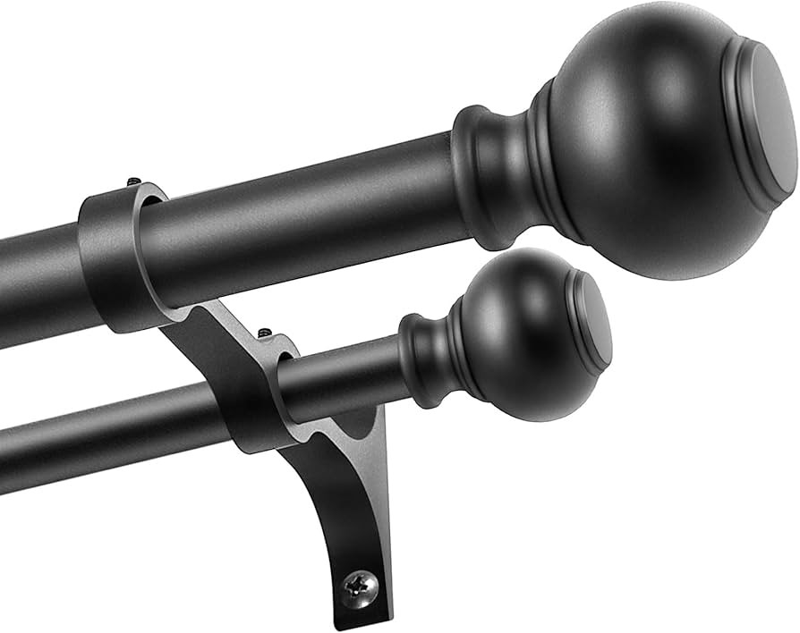 Double Curtain Rods for Windows,Decorative Adjustable Telescoping Window Drapery Rod 36-72 Inches... | Amazon (CA)