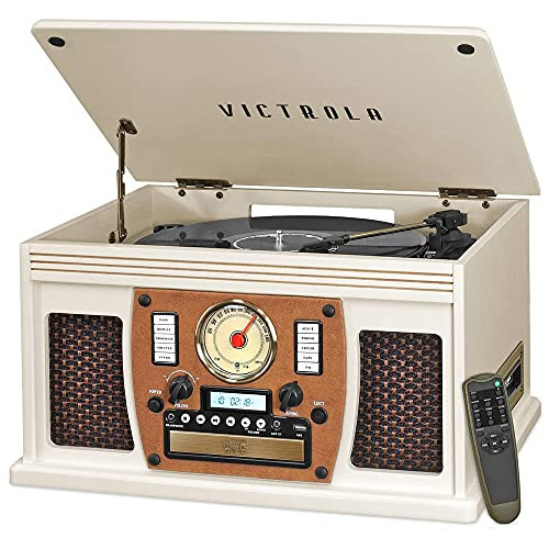 Victrola 8-in-1 Bluetooth Record Player & Multimedia Center, Built-in Stereo Speakers - Turntable... | Amazon (US)