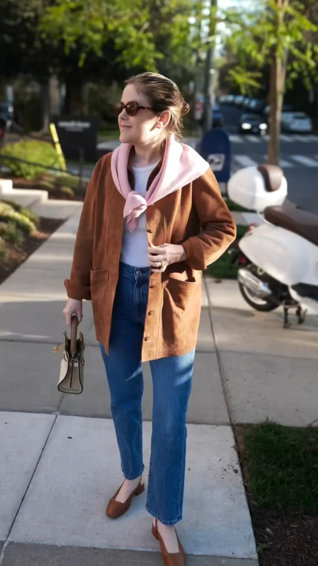 I love this lightweight cashmere scarf for a fun spring pop of color. I was hoping to get the green but they only had pink in store, and I’m so happy with it! Looks super cute with a denim jacket too. Linking this years version of my bag. 

#LTKmomlife #LTKdayinmylife