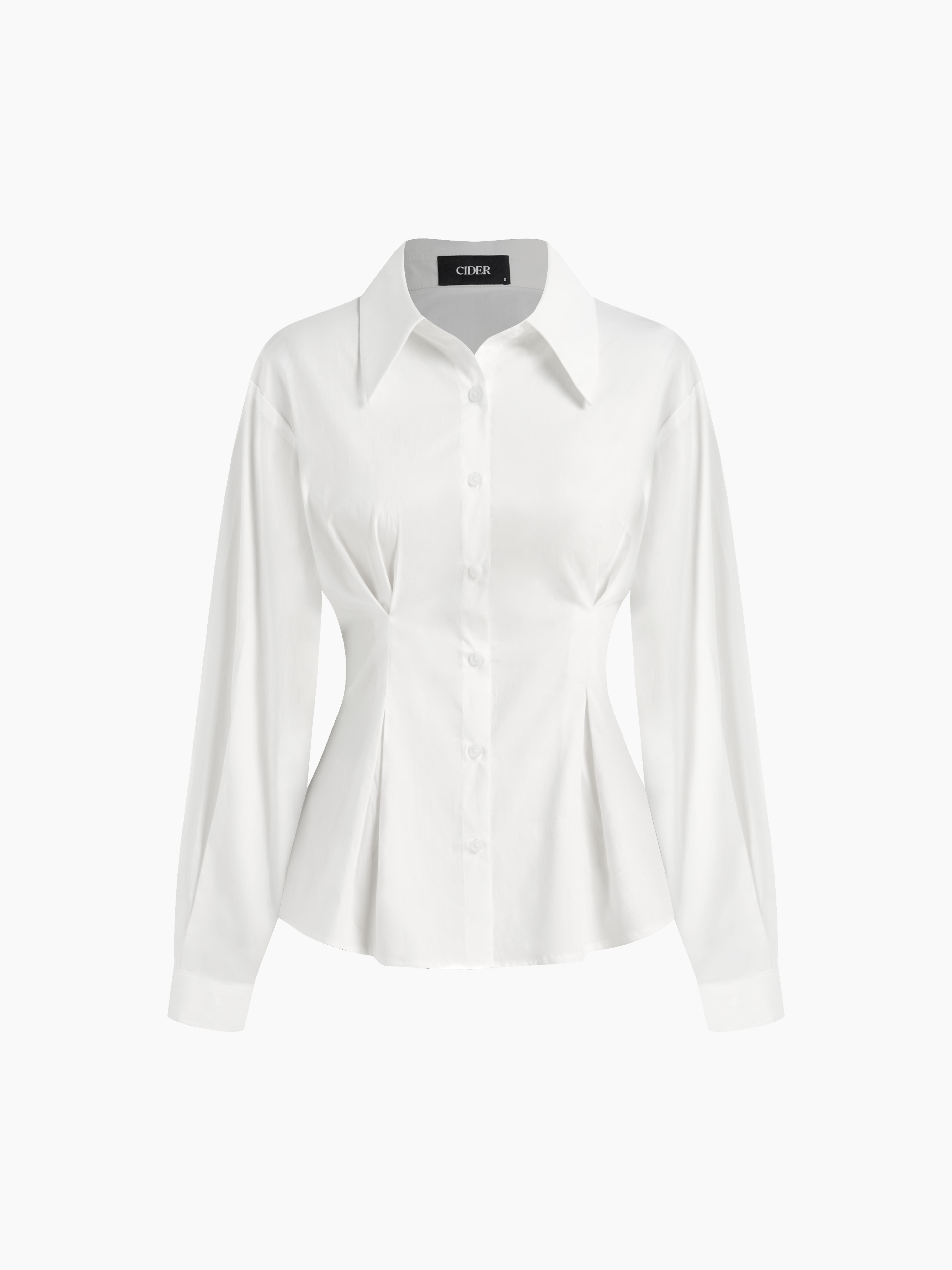 Woven 100% Cotton Polo Stripe Waist-cinching Shirt For Work | Cider