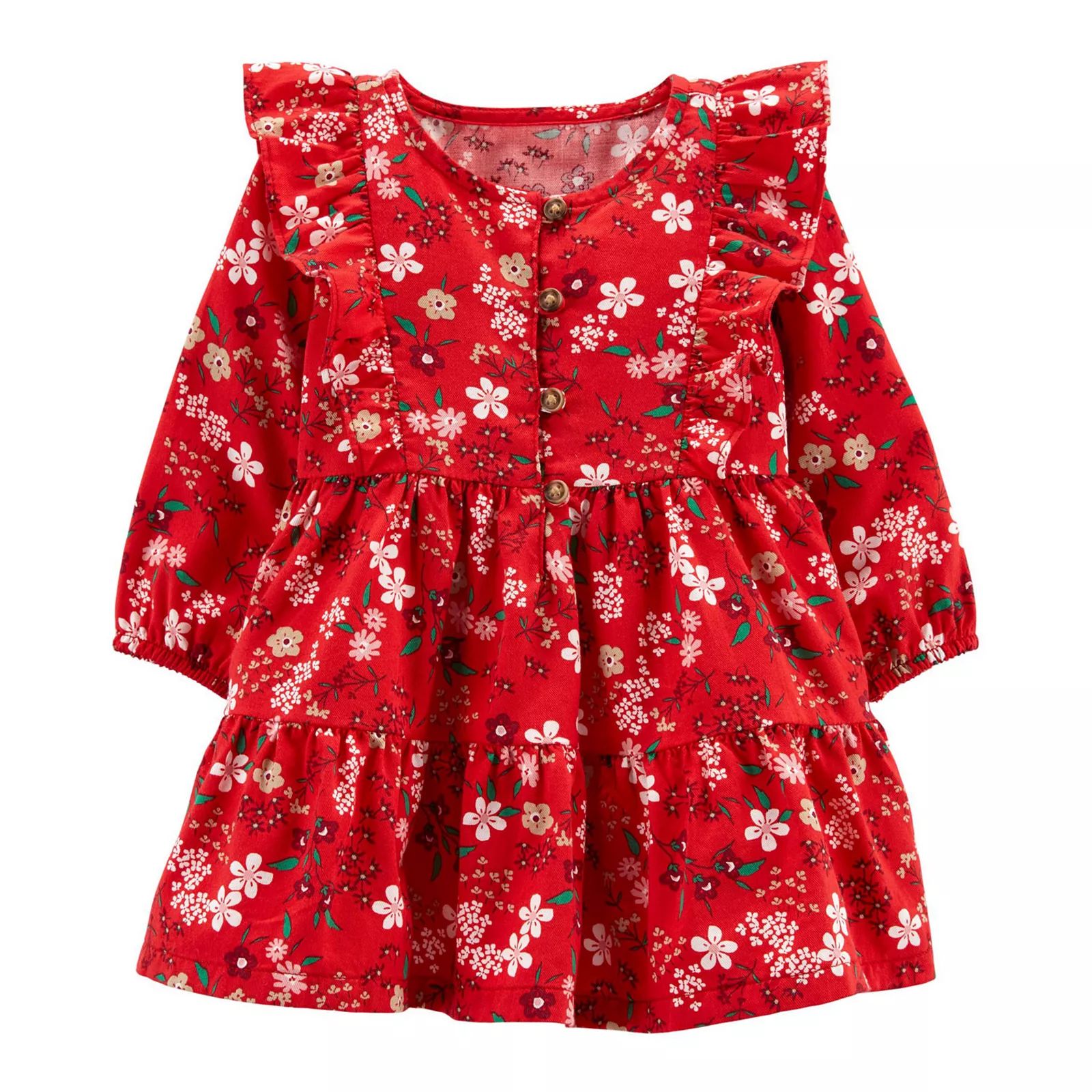 Baby Girl Carter's Floral Twill Dress, Infant Girl's, Size: 24 Months, Red | Kohl's
