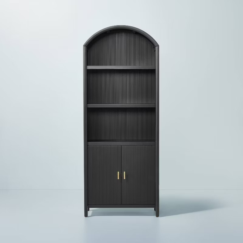 Grooved Wood Arch Bookcase Cabinet - Hearth & Hand™ with Magnolia | Target