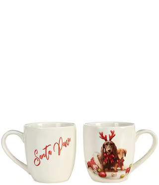 Southern Living Christmas Puppies Collection Dachshund Puppy Novelty Coffee Mugs, Set of 2 | Dill... | Dillard's