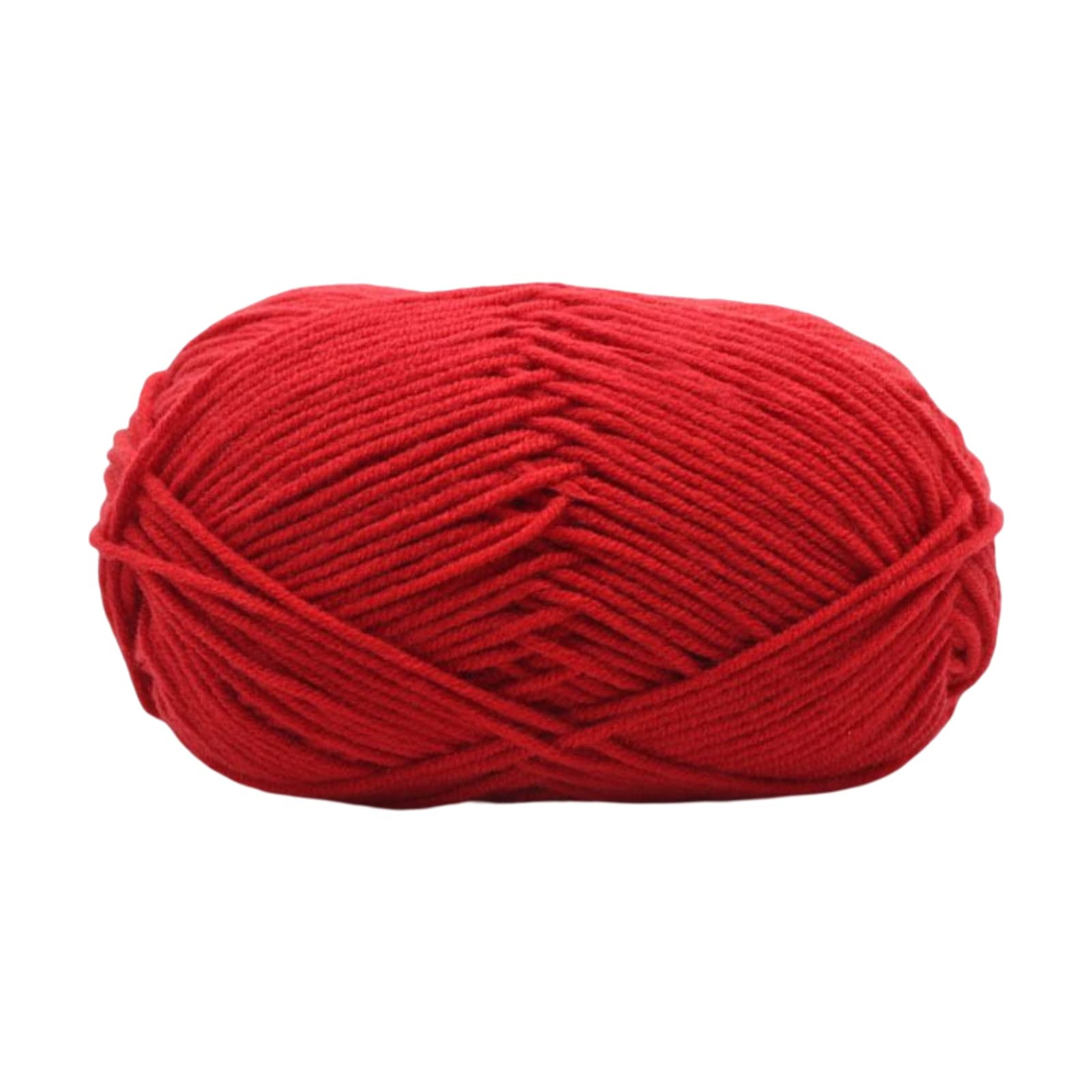 Wool Yarn for Knitting, Knitting Wool Yarn Professional Ultra Soft Needlework DIY 4Ply Milk Cotton Crochet Knitted Yarn for Home (Red) | Amazon (US)