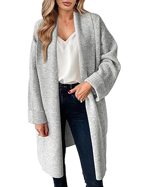 Saodimallsu Womens Long Cardigan Sweaters Chunky Open Front Oversized Slouchy Knit Fall Trendy Co... | Amazon (US)
