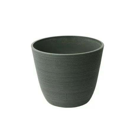 Algreen Valencia Planter, Round Curve Planter 14-In. Diameter by 11-In, Ribbed Charcoal | Walmart (US)