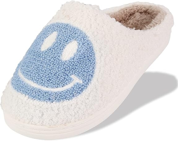 Women Men Smiley Face Fuzzy Warm Slippers Memory Foam Cute Soft Plush House Slipper for Winter Co... | Amazon (US)