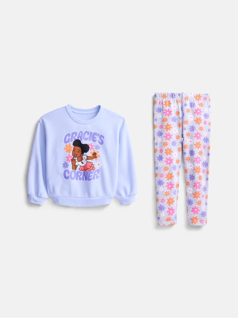 Gracie\u2019s Corner Baby and Toddler Girls Fleece Sweatshirt and Leggings Set, Sizes 12M\u20135T | Walmart (US)