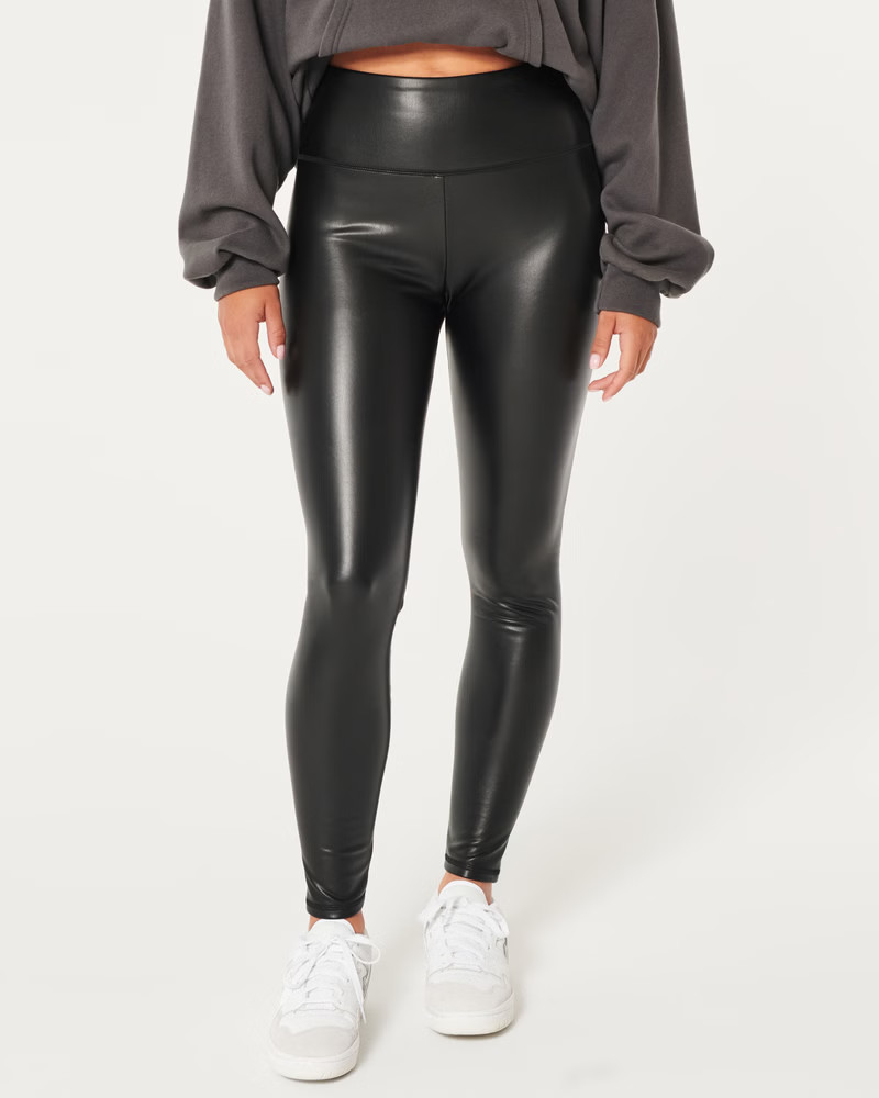 Ultra High-Rise Vegan Leather Leggings | Hollister (US)