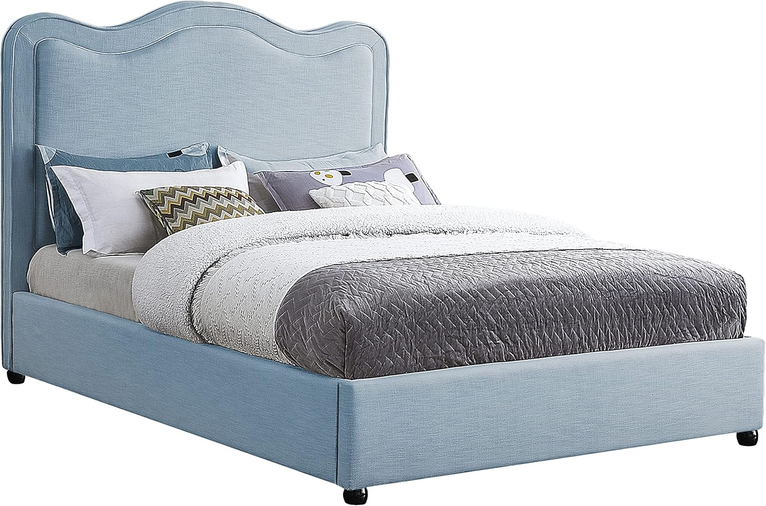 Meridian Furniture Felix Collection Modern | Contemporary Linen Textured Fabric Upholstered Bed w... | Amazon (US)