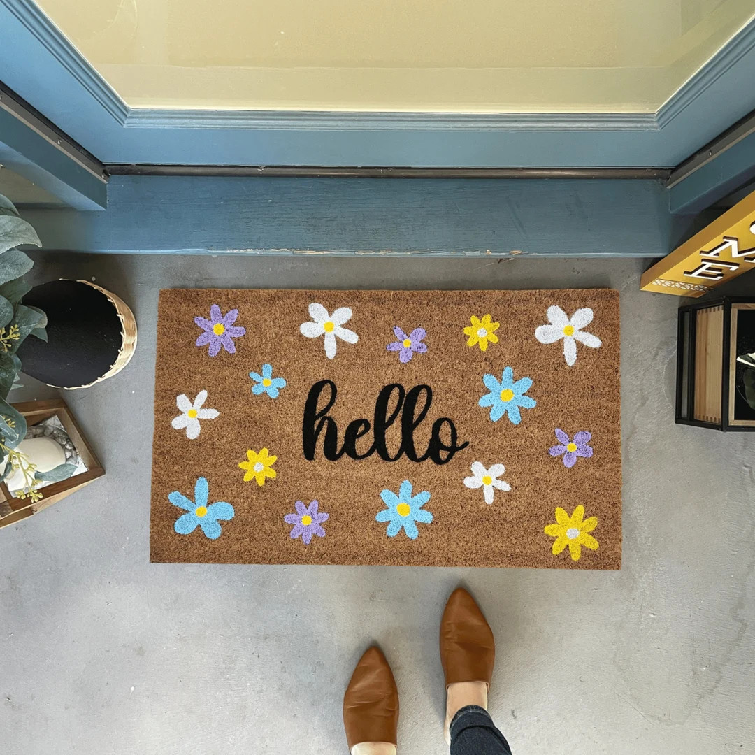 Flower Doormat, Colorful door mat Outdoor, Daisy Doormat, Floral Doormat, Spring Welcome Mats, Fr... | Etsy (US)