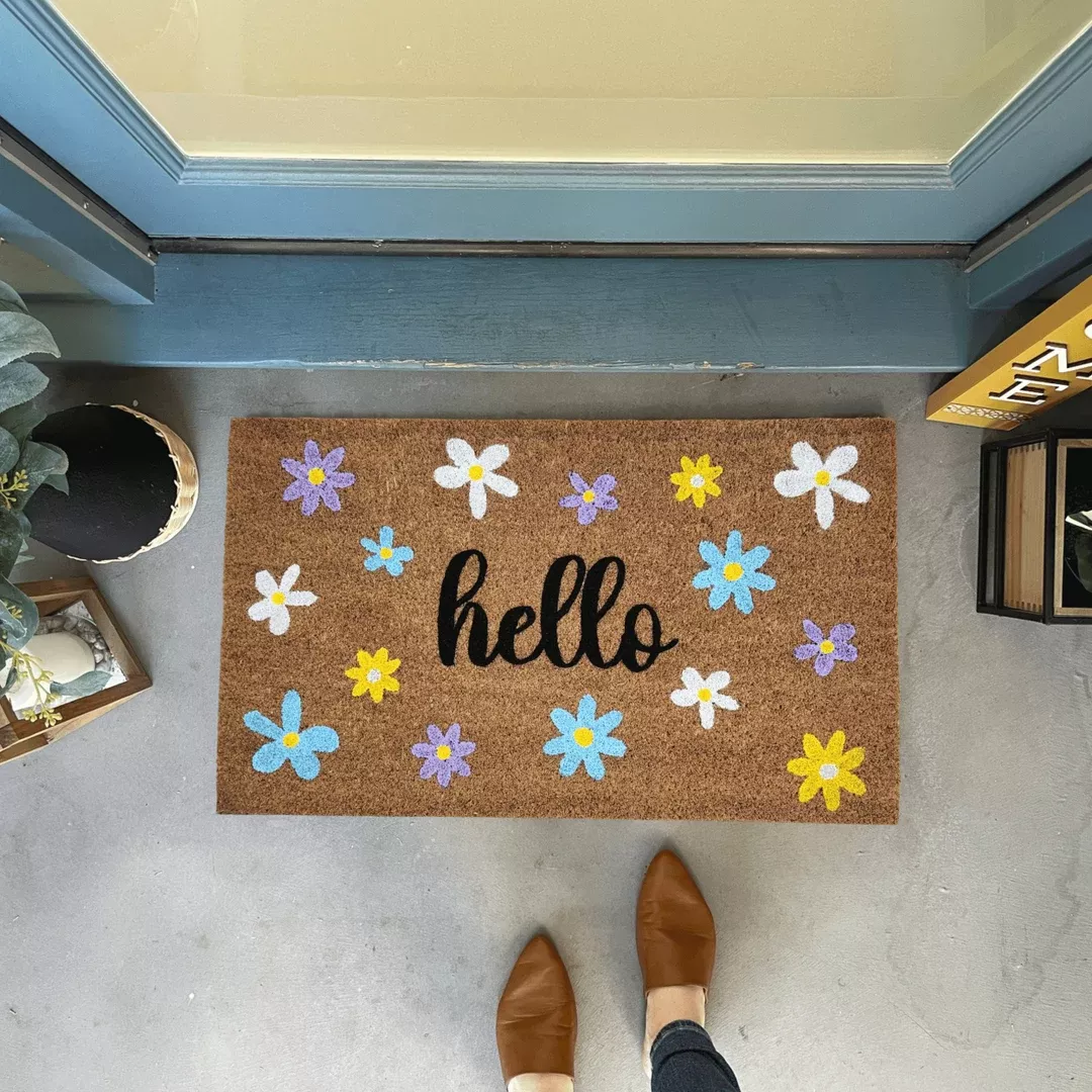 Daisy Doormat, Flower Doormat, Floral Door Mat, Spring Welcome