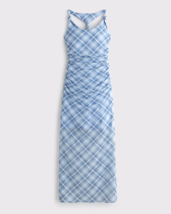 Women's Mesh Twisted Halter Midi Dress | Women's Dresses & Jumpsuits | Abercrombie.com | Abercrombie & Fitch (UK & DE)