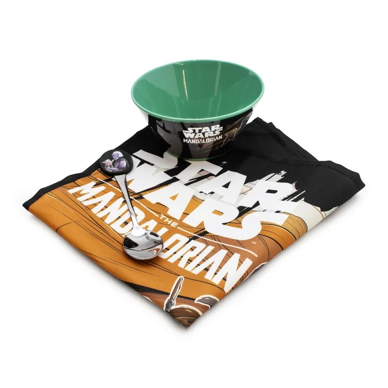 CultureFly Star Wars The Mandalorian Grogu Cereal Bowl Set with Spoon and Napkin 20 fl oz | Walmart (US)