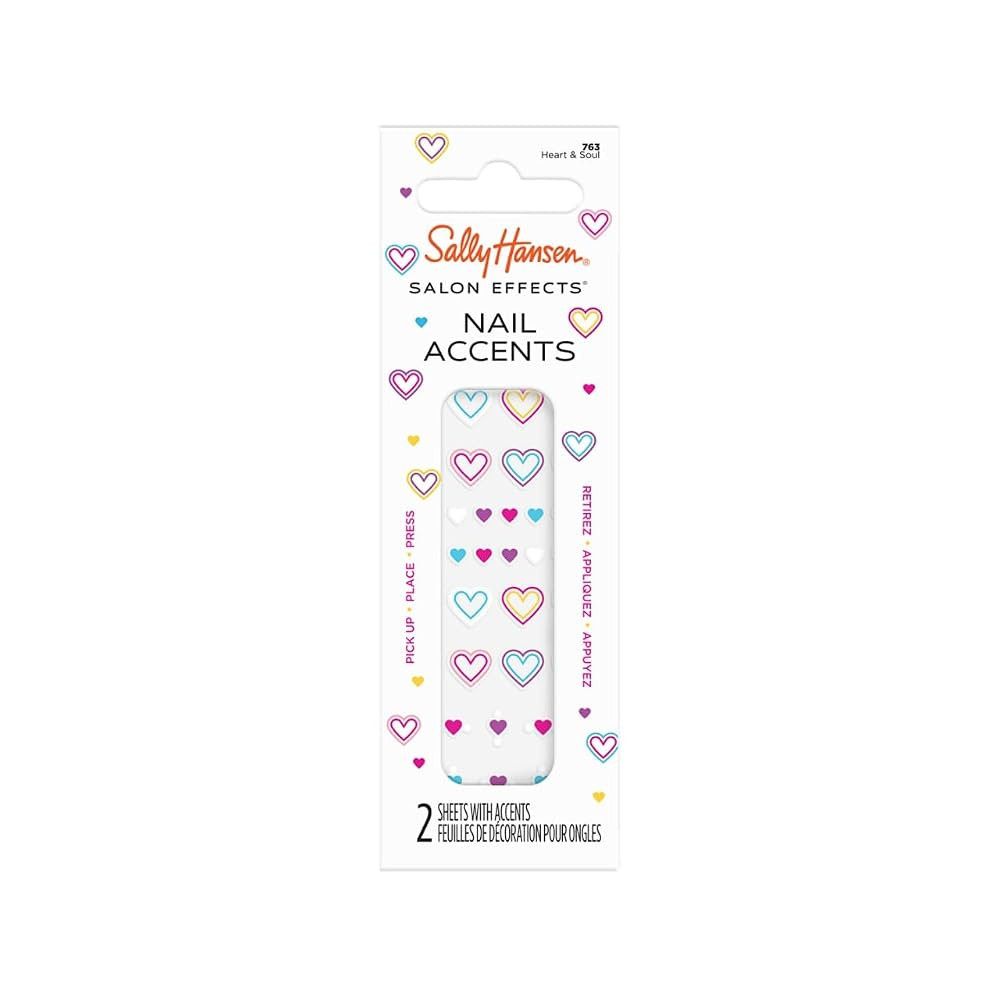 Sally Hansen Pride Salon Effects Perfect Nail Accents, Heart & Soul, Non-Damaging, Easy to Apply | Amazon (US)