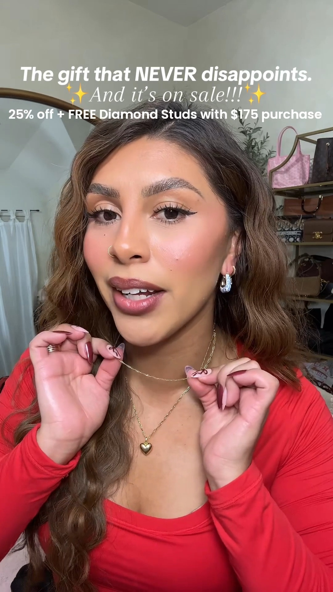 Your sign to grab a luxury-looking holiday gift without the luxury price 🎁✨ 25% off @analuisa + free diamond studs! These pieces LAST — mine haven’t tarnished in years. #analuisa 

#LTKSeasonal #LTKGiftGuide #LTKHoliday