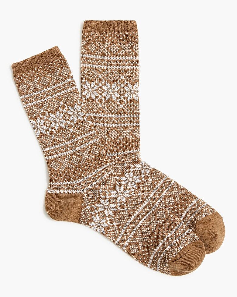 Snowflake Fair Isle trouser socks | J.Crew Factory