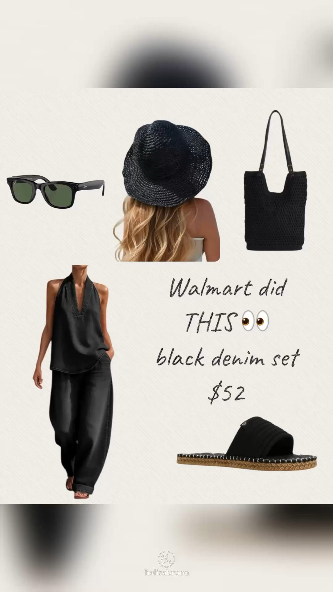 This set looks $$$ but it’s $52 🖤

Such a good @Walmart denim find—comes in multiple washes and so easy to style for summer. I paired it with slides from @DSW , a crochet tote from @gapstyle , @RayBan meta sunglasses, and beachy accessories from @amazonfindsandfashion for that effortless coastal vibe.

Everything is linked below 👇🏻

#WalmartFashion #WalmartFinds #DenimSet #BlackDenim #SummerOutfit #CoastalStyle #BeachOutfit #Ad #AffordableFashion #LTKStyle #LTKFinds nder100 #DSWStyle #AmazonFashion #AmazonFinds #GapStyle #GapFashion #ResortStyle #VacationOutfit #CasualChic #EffortlessStyle
#LTKU

#LTKootd #LTKU #LTKSeasonal