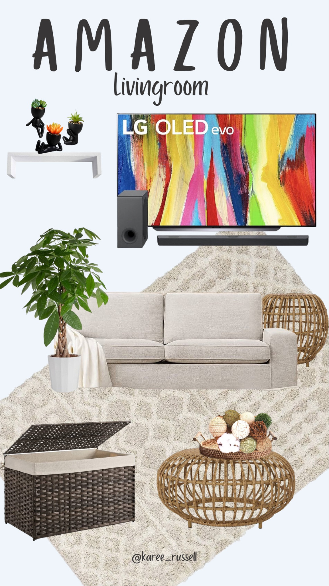 Minimalist style / furniture / living room / living room furniture / side table / coffee table / plants / decor / lamp / living room decor / #founditonamazon / #shopamazon / #amazondecor / #amazonhome / #farmhouse #tv #audio #rug

#LTKSeasonal #LTKsalealert #LTKhome