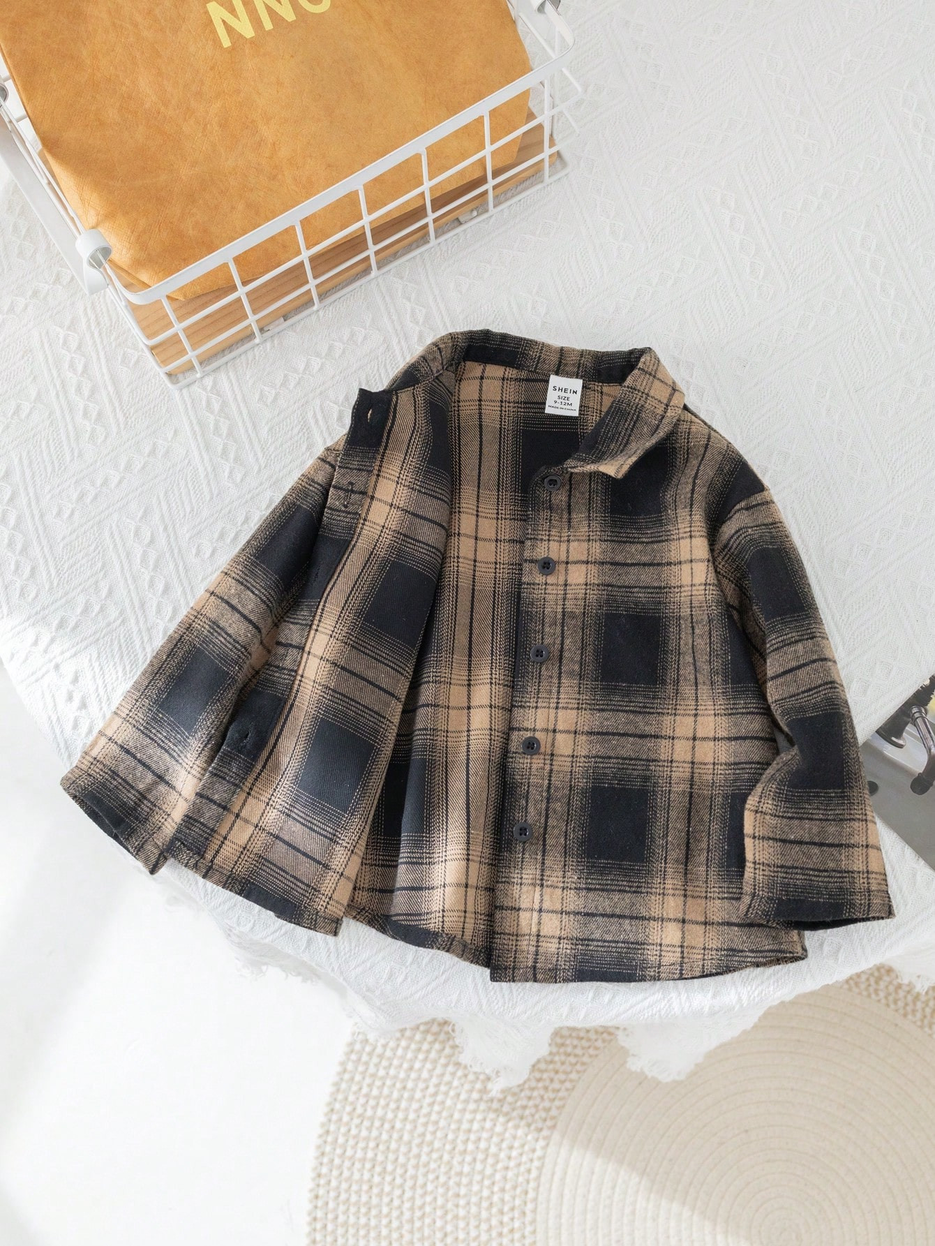 SHEIN Woven Plaid Lapel Loose Casual Shirt For Baby Girls, Suitable For Autumn And Winter | SHEIN... | SHEIN