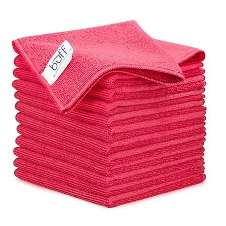 12"" x 12"" Buff Pro Multi-Surface Microfiber Cleaning Cloths Red - 12 Pack Premium Microfiber Towel | Walmart (US)