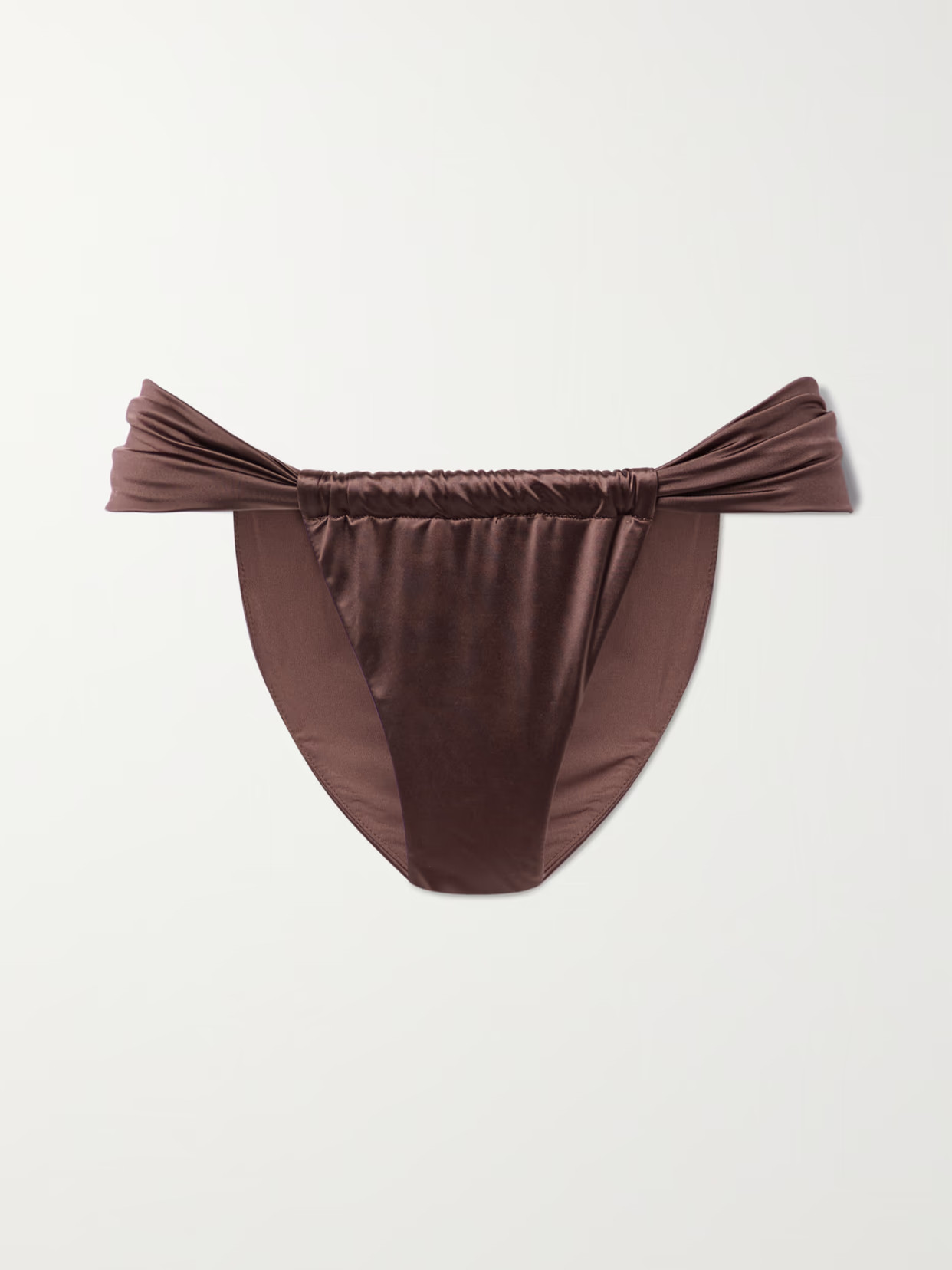 GOOD AMERICAN - Bali Stretch-satin Bikini Briefs - Brown | NET-A-PORTER (US)