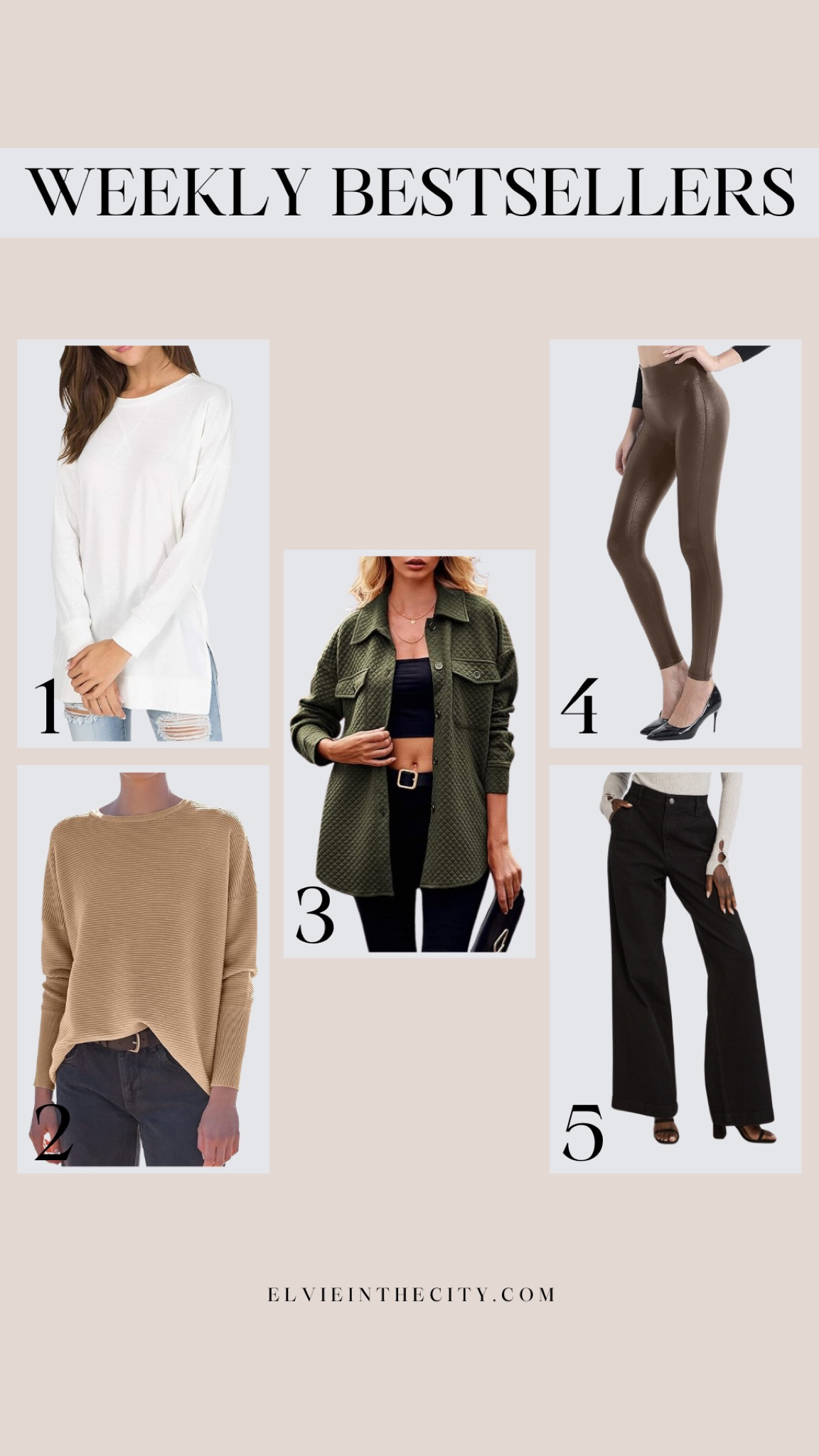Last week’s bestsellers include a side slit long sleeve top, a crewneck sweater, a lightweight shacket, faux leather leggings, and mid-rise wide-leg jeans.

Top seller, ootd, fall outfit, casual outfit, fall transition, fall jacket, fashion over 40

#LTKOver40 #LTKFindsUnder50 #LTKStyleTip