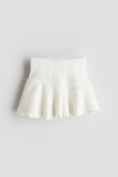 H & M - Shimmery Jersey Skirt - White/Silver-Colored | H&M (US + CA)