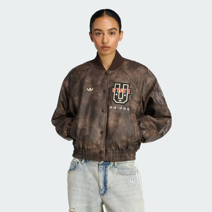 ADIDAS ORIGINALS ATHL DEPT VINTAGE FAUX LEATHER JACKET | adidas (US)