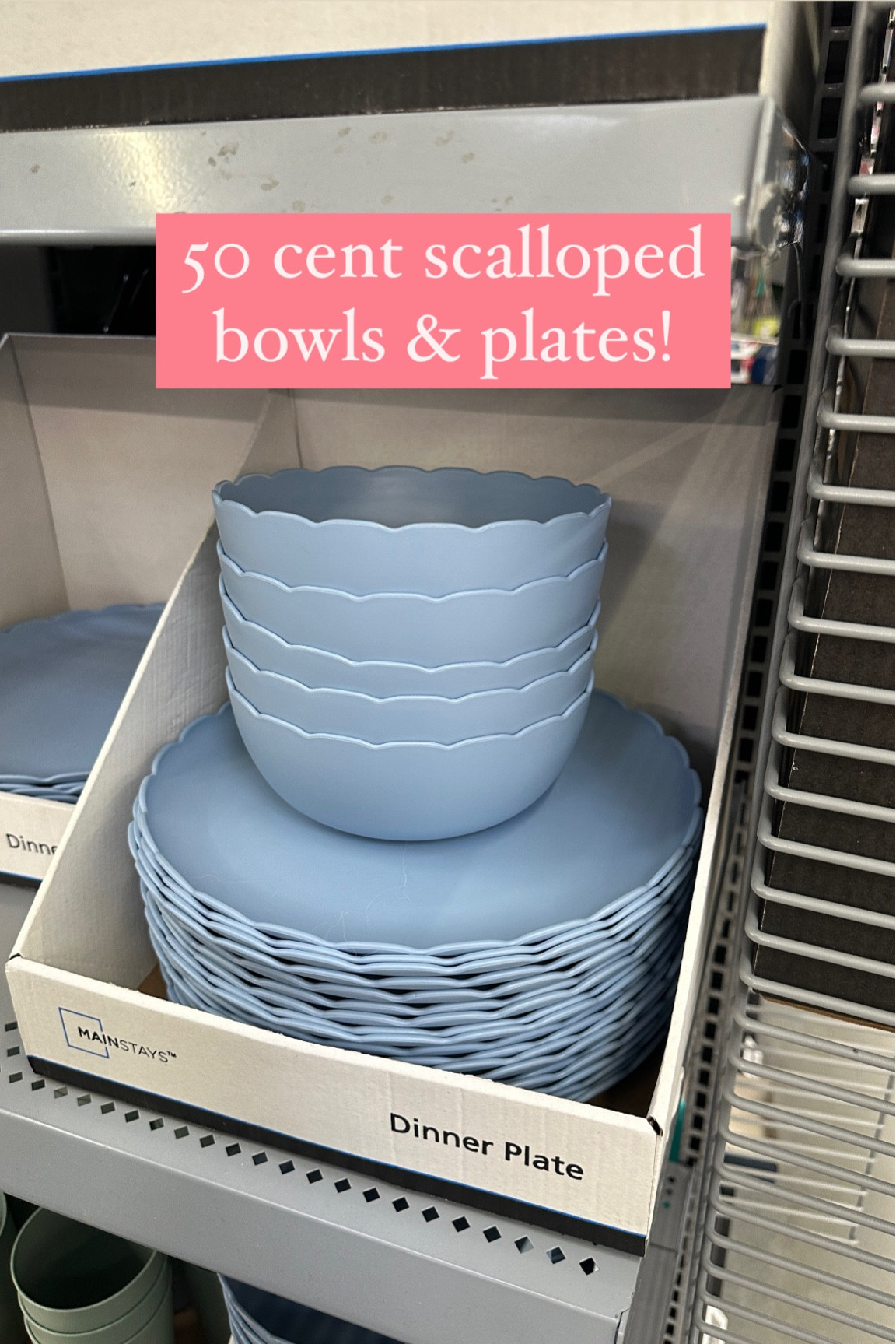 Cutest scalloped bowls and plates only $.50!! Check your local Walmart store ✨ Scalloped dinnerware, plastic plates blue plates blue bowls Walmart finds #walmart #walmarthome #iywyk 

#LTKsalealert #LTKhome #LTKfindsunder50
