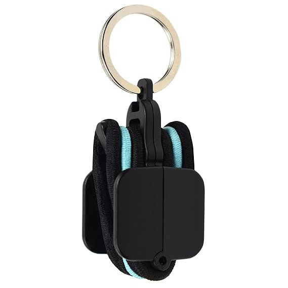 Portable Hair Tie Holder: Stylish Hair Tie Organizer with 3 Bonus Hair Ties (Black) | Amazon (US)